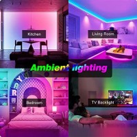 Charkee Led Lights For Bedroom 32.8Ft, 2 Rolls Of 16.4Ft Led Light Strips With Remote And Power Supply For Bedroom, Room, Kitchen, Decoration