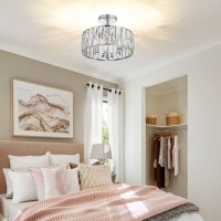 Huaguang Modern Crystal Semi Flush Mount Chandelier, 12.6