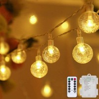 Metaku Globe String Lights Fairy Battery Operated 26Ft 60Led With Remote Waterproof Indoor Outdoor Hanging Decorative Christmas For Home Party Patio Garden Wedding