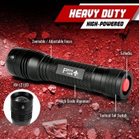 Peakplus High Powered Led Flashlight Lfx2000 Brightest High Lumen Light With 5 Modes Zoomable And Water Resistant Best Flashl