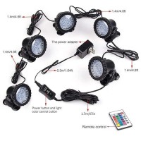 Shoyo Underwater Landscape Spotlight Waterproof Pond Lights Ip68 Submersible Multicolor Dimmable 36 Led Color Changing Spot L