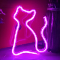 Jywj Cat Neon Sign Usb Or 3Aa Battery Powered Neon Light Led Table Decoration Bedroom Wall Decoration Birthday Gift Wedding Sup