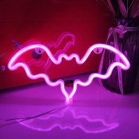 Jywj Bat Neon Sign Usb Or 3Aa Battery Powered Neon Light Led Table Decoration Bedroom Wall Decoration Birthday Gift Wedding Sup