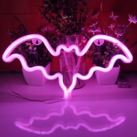 Jywj Bat Neon Sign Usb Or 3Aa Battery Powered Neon Light Led Table Decoration Bedroom Wall Decoration Birthday Gift Wedding Sup