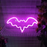 Jywj Bat Neon Sign Usb Or 3Aa Battery Powered Neon Light Led Table Decoration Bedroom Wall Decoration Birthday Gift Wedding Sup