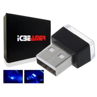 IcBEAMER Blue color Universal USB Interface PlugIn Miniature Night light LED car Interior Trunk Ambient Atmosphere