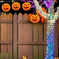 Jinbest 10 Ghost Face Pumpkin Decorative Lighting String 9 Ft Black Wire Led Orange Halloween Lights For Home Party Garden F