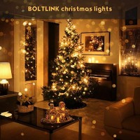 Boltlink Outdoor Christmas String Lights, Indoor Outside 300 Led 105Ft Christmas Tree Fairy Twinkle Decorative Lights For Halloween Wedding Party Patio Garden Holiday, Warm White