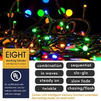 Forspark Outdoor Christmas String Lights Led Christmas Tree Fairy Twinkle Lights Decorative For Indoor And Outside Halloween Garden Patio Wedding Party Holiday 105Ft 300 Led Multicolor