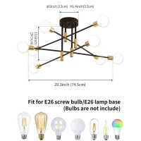 Biewalk Sputnik Chandelier Mid Century Modern Nordic Pendant Lighting 8 Lights Ceiling Light Fixture Black Light For Living Room