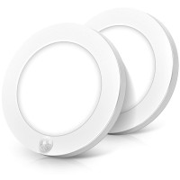 Motion Sensor Led Ceiling Light, 15W(100W Equivalent) & 1200Lm, 3 Colors In 1(3000K/4000K/5000K), 7.5Inch Flush Mount Lighting Fixture For Doorway, Stairway, Corridor, Pack Of 2, Non-Dimmable, White