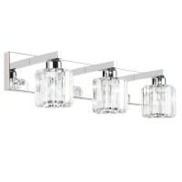 Aipsun Crystal Vanity Light Fixtures Modern Vanity Light For Bathroom Crystal Bathroom Lighting Fixture Wall Light Over Mirror 3 Lights(Not Include Bulb)