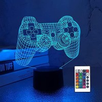 Lampeez 3D Gamepad Lamp Game Console Night Light 3D Illusion Lamp For Kids, 16 Colors Changing With Remote, Gaming Room Gamer Gift, Kids Bedroom Decor As Xmas Holiday Birthday Gifts For Boys Girls