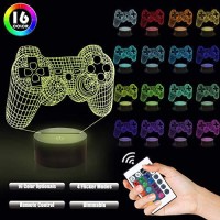 Lampeez 3D Gamepad Lamp Game Console Night Light 3D Illusion Lamp For Kids, 16 Colors Changing With Remote, Gaming Room Gamer Gift, Kids Bedroom Decor As Xmas Holiday Birthday Gifts For Boys Girls