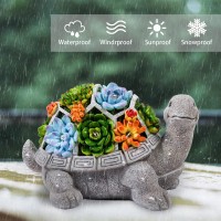 Leses Garden Statues, Turtle Garden Decor Clearance Solar Statue With 7 Led Lights Outdoor Ornament For Outside, Turtle Garden Figurines Cute Decorations For Patio Yard Lawn Gifts