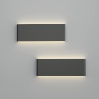 Ralbay 15.7In Led Modern Matte Black Wall Sconce 2-Pack Aluminum Indoor Led Up And Down Modern Bathroom Wall Lighting Fixtures 14W Warm White Light 3000K