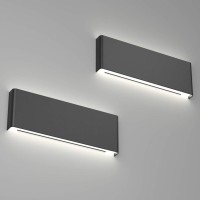 Ralbay 15.7In Led Black Wall Sconce 2-Pack Indoor Modern Black Wall Light Fixtures 14W Led Up And Down Black Bathroom Wall Lighting Fixtures Natural White Light 4500K