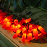 Chili Pepper String Lights 35 Red Chili Pepper Lights With Warm White 136Ft Connectable Hot Pepper String Lights Ul Listed Fo