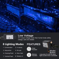 Lomotech 12Ft X 5Ft 360 Led Christmas Net Lights 8 Modes Waterproof With Timer Low Voltage Connectable Mesh Lights For Trees B