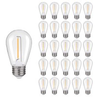 Lihuijiaju S14 Led Edison Bulb,Shatterproof & Waterproof S14 Replacement Led Light Bulbs - 1W Equivalent To 10W, Non-Dimmable 2200K Outdoor String Lights, E26 Base Edison Bulbs(25 Pack)