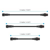 Btf-Lighting 5Pcs 6.56Ft 2Meter 5 Pin 22Awg Ip65 Extension Cable Wire With Male And Female Connectors At Both Ends For Single Color Rgbw 4 In 1 5050 Etc Led Strip 22Mm Nut Big Size