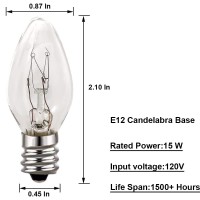 12 Pack, 15 Watt Light Bulbs For Himalayan Salt Lamps & Baskets, Chandeliers, Scentsy & Wax Warmers, E12 Base