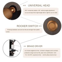 Yfmyy Led Bedroom Lamp Headboard Wall Light Sconce, Bedside Reading Light Recessed Push Switch Wall Lamps, Hotel Bed Side Decorative Wall Sconces Spotlight, 360 Rotatable 92 Foldable (Brass+Black)