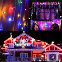 Toodour Icicle Christmas Lights, 432 Led 35.4Ft 8 Modes Icicle String Lights With 72 Drops, Window Curtain Fairy Icicle Lights, Icicle Fairy Twinkle Lights For Christmas, Party, Holiday (Multicolor