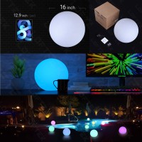 Loftek Large Nursery Night Light Ball, 16-Inch 16 Colors Change Floating Light With Remote Control, Rechargeable And Waterproof Night Lights, Ul Listed Adapter, For Home Decor Study Area, Living Room