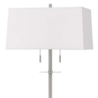 Benjara Metal Table Lamp With Stalk Support And Pull Chain Switch, Silver