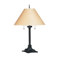 Benjara Bm220644 Paper Wrapped Tapered Shade Double Chain Table Lamp, Brown And Gray