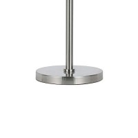 Benjara Metal Body Table Lamp With Fabric Drum Shade And Pull Chain Switch, Silver