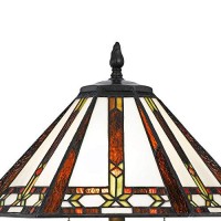 Benjara Tiffany Table Lamp With 2 Pull Switches And Resin Pedestal Body, Bronze