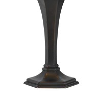 Benjara Tiffany Table Lamp With 2 Pull Switches And Resin Pedestal Body, Bronze