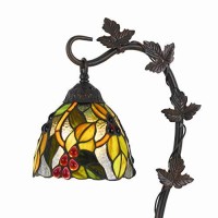 Benjara Hand Painted Table Lamp With Intricate Leaf Design Arched Base, Multicolor