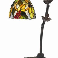 Benjara Hand Painted Table Lamp With Intricate Leaf Design Arched Base, Multicolor