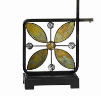 Benjara Metal Body Table Lamp With Butterfly Wing Accents And Pleated Shade, Brown