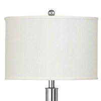 Benjara Metal Table Lamp With Tubular Support And Push Through Switch, Silver