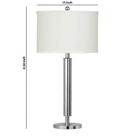 Benjara Metal Table Lamp With Tubular Support And Push Through Switch, Silver