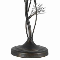 Benjara Bm223610 Pine Twig Accent Metal Body Table Lamp With Conical Shade, Bronze And White