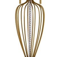 Benjara Pleated Drum Shade Table Lamp With Caged Urn Style Base, Black And Gold