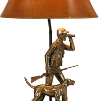 Benjara Bm224761 150 W Bell Shape Leatherette Shade Table Lamp With Hunter Resin Base, Brown