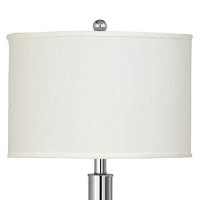 Benjara Metal Table Lamp With Tubular Support And Push Through Switch, Silver