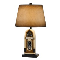 Benjara Bm224764 150 W Jukebox Design Resin Table Lamp With Empire Shade, Brown