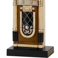 Benjara Bm224764 150 W Jukebox Design Resin Table Lamp With Empire Shade, Brown