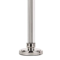 Benjara 60 X 2 Watt Metal And Acrylic Table Lamp With Fabric Shade, White And Silver