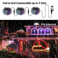 Brizled Color Changing Christmas Lights, 65.67Ft 200 Led Cool White & Multicolor Christmas Lights, 11 Modes Remote Dimmable 24V Safe Adapter Outdoor Christmas Tree Lights String For Xmas Party Tree