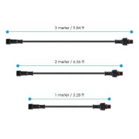 Btf-Lighting 5Pcs 3.28Ft 1Meter 3 Pin 22Awg Ip65 Extension Cable Wire With Male And Female Connectors At Both Ends For Ws2811 Ws2812B Sk6812 Etc Led Strip 15Mm Nut Small Size