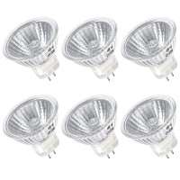 Mr16 Halogen Bulb 35W Dimmable 12V Gu5.3 Bi Pin Base Spotlight With Long Lifespan, 2700K Warm White Mr16 Bulbs With Clear Glass Cover For Landscape Lights, Track Lights, Fiber Optics, 6 Pack