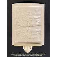 The Porcelain Garden Lakeshore Sunset Night Light, Colored Porcelain Lithophane, Decorative Wall Plug In For Nursery, Bedroom Kitchen, Bath, Hallway Lake Living Accent Light